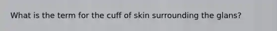 What is the term for the cuff of skin surrounding the glans?