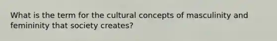 What is the term for the cultural concepts of masculinity and femininity that society creates?