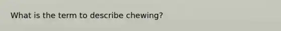 What is the term to describe chewing?