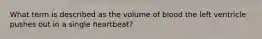 What term is described as the volume of blood the left ventricle pushes out in a single heartbeat?