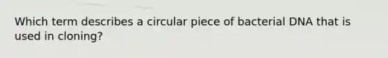 Which term describes a circular piece of bacterial DNA that is used in cloning?