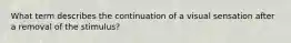 What term describes the continuation of a visual sensation after a removal of the stimulus?