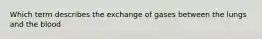 Which term describes the exchange of gases between the lungs and the blood