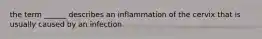 the term ______ describes an inflammation of the cervix that is usually caused by an infection