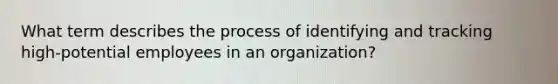 What term describes the process of identifying and tracking high-potential employees in an organization?