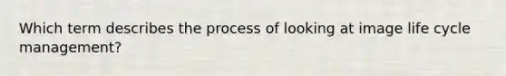 Which term describes the process of looking at image life cycle management?