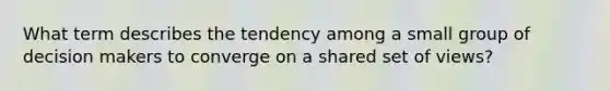 What term describes the tendency among a small group of decision makers to converge on a shared set of views?