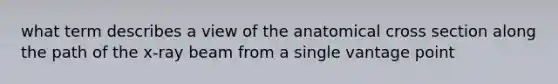 what term describes a view of the anatomical cross section along the path of the x-ray beam from a single vantage point