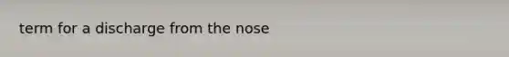 term for a discharge from the nose