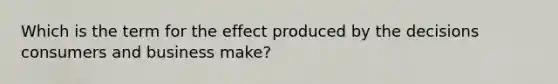 Which is the term for the effect produced by the decisions consumers and business make?