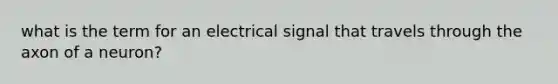 what is the term for an electrical signal that travels through the axon of a neuron?