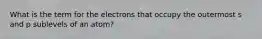 What is the term for the electrons that occupy the outermost s and p sublevels of an atom?