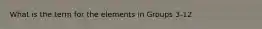 What is the term for the elements in Groups 3-12