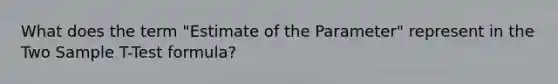 What does the term "Estimate of the Parameter" represent in the Two Sample T-Test formula?