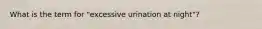 What is the term for "excessive urination at night"?