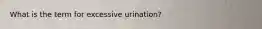 What is the term for excessive urination?