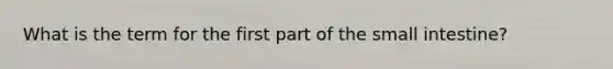 What is the term for the first part of the small intestine?