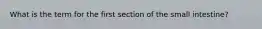 What is the term for the first section of the small intestine?