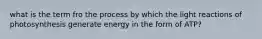 what is the term fro the process by which the light reactions of photosynthesis generate energy in the form of ATP?