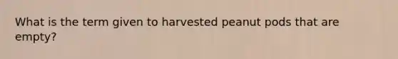 What is the term given to harvested peanut pods that are empty?