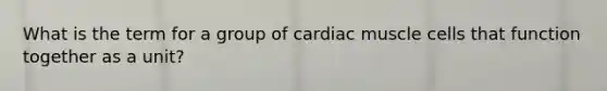 What is the term for a group of cardiac muscle cells that function together as a unit?