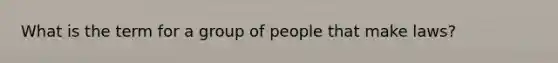 What is the term for a group of people that make laws?