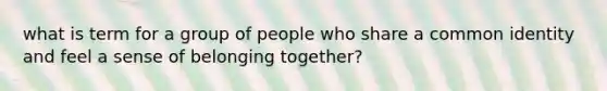 what is term for a group of people who share a common identity and feel a sense of belonging together?