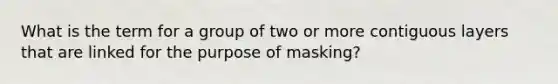 What is the term for a group of two or more contiguous layers that are linked for the purpose of masking?