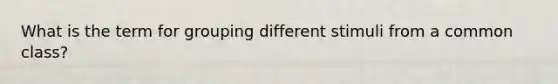 What is the term for grouping different stimuli from a common class?