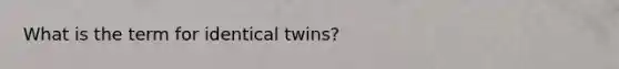 What is the term for identical twins?