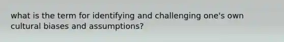 what is the term for identifying and challenging one's own cultural biases and assumptions?