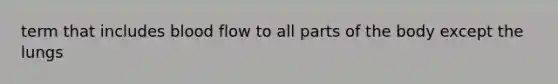 term that includes blood flow to all parts of the body except the lungs