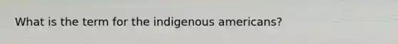 What is the term for the indigenous americans?