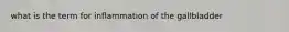 what is the term for inflammation of the gallbladder