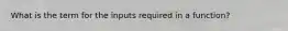 What is the term for the inputs required in a function?
