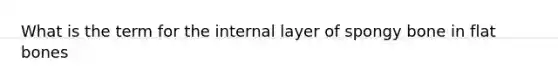 What is the term for the internal layer of spongy bone in flat bones