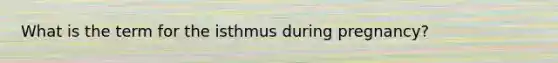 What is the term for the isthmus during pregnancy?