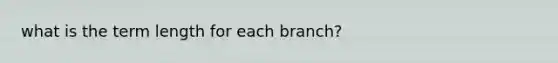 what is the term length for each branch?