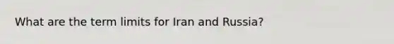 What are the term limits for Iran and Russia?