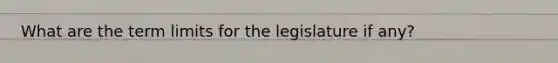 What are the term limits for the legislature if any?