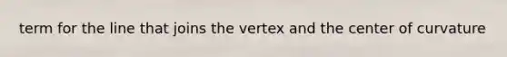 term for the line that joins the vertex and the center of curvature