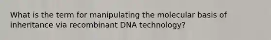 What is the term for manipulating the molecular basis of inheritance via recombinant DNA technology?