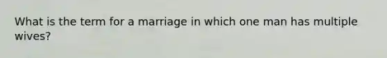 What is the term for a marriage in which one man has multiple wives?