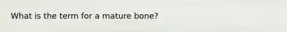 What is the term for a mature bone?