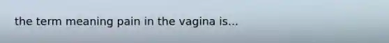 the term meaning pain in the vagina is...