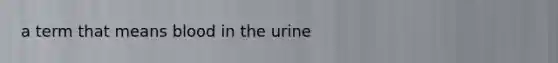 a term that means blood in the urine