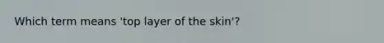 Which term means 'top layer of the skin'?