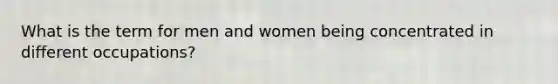 What is the term for men and women being concentrated in different occupations?