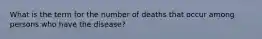 What is the term for the number of deaths that occur among persons who have the disease?