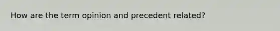 How are the term opinion and precedent related?